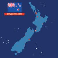 Mapa da Nova Zelândia vetor