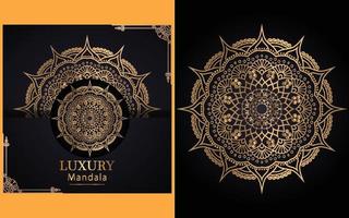 fundo de design de mandala ornamental de luxo em cor dourada para você vetor