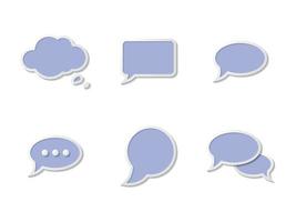 conjunto de ícones em um tema bolhas de fala com sombra vetor