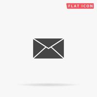 ícone de vetor plana de envelope. sinal de estilo glifo. símbolo simples de ilustrações desenhadas à mão para infográficos conceituais, projetos de design, interface do usuário e ux, site ou aplicativo móvel.