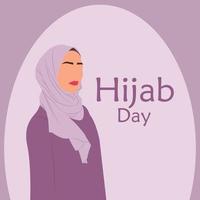 dia mundial do hijab. retrato feminino sem rosto. ilustração vetorial. vetor