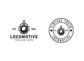 ilustração do logotipo da locomotiva, emblema de estilo vintage vetor