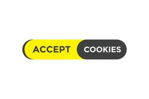 aceite modelos de banner da web de botão de cookies. ilustração vetorial vetor