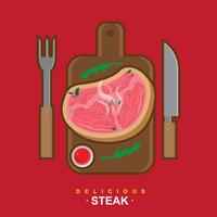 Delicioso Veal Steak Vector