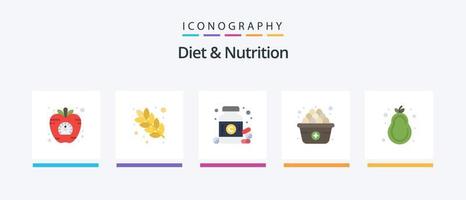 pacote de ícones de 5 planos de dieta e nutrição, incluindo dieta saudável. adicionar. nutrição. ovo. pílulas. design de ícones criativos vetor