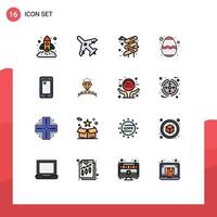 pacote de interface do usuário de 16 linhas básicas cheias de cores planas de elemento de design de vetor criativo editável de ovo de festival de controle deslizante de telefone móvel