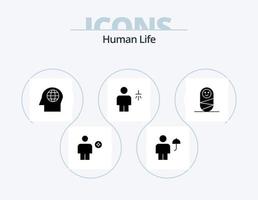 ícone de glifo humano pack 5 design de ícone. agua. humano. proteger. corpo. cabeça vetor