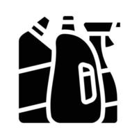 ilustração em vetor de ícone do glifo do departamento de produtos químicos e detergentes domésticos