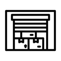 ilustração vetorial de ícone de linha de construção de armazém vetor