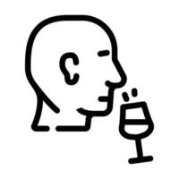 cheirar ilustração vetorial de ícone de linha de vinho aromático vetor