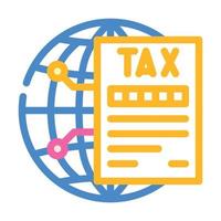 ilustração em vetor ícone de cores de negócios internacionais de impostos