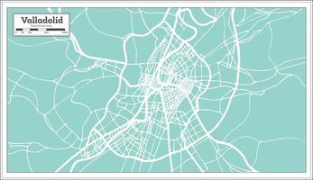 Mapa da cidade de Valladolid Espanha em estilo retrô. mapa de contorno. vetor