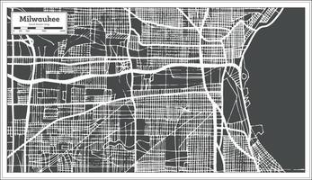 mapa da cidade de milwaukee wisconsin eua em estilo retrô. mapa de contorno. vetor