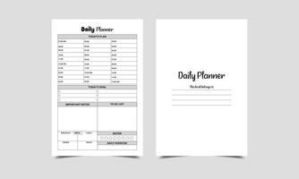 planejador diário modelo imprimível de planejador diário, planejadores de vida, organizadores semanais e de dias ou lista de horários de escritório. conjunto de vetores de papel de organização gráfica