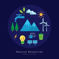 Vetor de elementos de recursos naturais