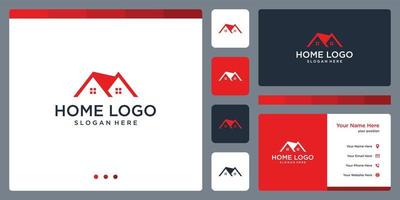 inspiração de design de logotipo para casa. design de modelo de cartão de visita. vetor