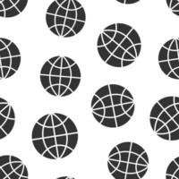 ícone do planeta Terra em estilo simples. ilustração em vetor geográfico globo em fundo branco isolado. conceito de negócio padrão sem emenda de comunicação global.