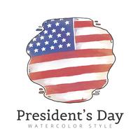 Aquarela Bandeira americana para o dia do presidente vetor