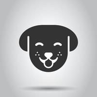 ícone de cabeça de cachorro em estilo simples. ilustração em vetor animal de estimação bonito no fundo branco isolado. conceito de negócio animal.