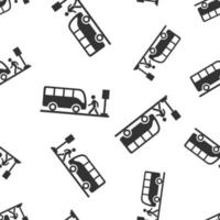 ícone da estação de ônibus em estilo simples. ilustração vetorial de parada automática em fundo branco isolado. conceito de negócio de padrão sem emenda de veículo autobus. vetor