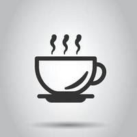 ícone da xícara de café em estilo simples. ilustração em vetor chá quente no fundo branco isolado. conceito de negócio de caneca de bebida.