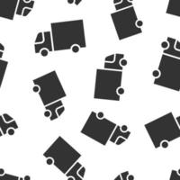 ícone do caminhão de entrega em estilo simples. ilustração em vetor van no fundo branco isolado. conceito de negócio de padrão sem emenda de carro de carga.