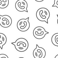 ícone do telefone móvel em estilo simples. ilustração em vetor conversa telefônica sobre fundo branco isolado. conceito de negócio de padrão sem emenda de contato de linha direta.
