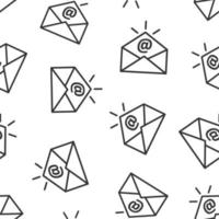 ícone de mensagem de e-mail em estilo simples. ilustração em vetor documento de correio em fundo branco isolado. conceito de negócio de padrão sem emenda de correspondência de mensagem.