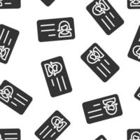 ícone do cartão de identificação de mulheres em estilo simples. ilustração em vetor marca de identidade em fundo branco isolado. conceito de negócio de padrão sem emenda de carteira de motorista.