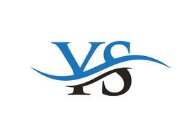 vetor de logotipo de onda de água ys. design de logotipo swoosh letter ys para negócios e identidade da empresa