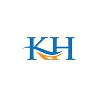 logotipo vinculado à letra kh para identidade de negócios e empresas. modelo de vetor de logotipo de letra inicial kh.