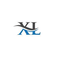 vetor de logotipo xl de onda de água. design de logotipo swoosh letter xl para negócios e identidade da empresa.