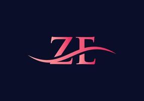 logotipo vinculado à letra ze para identidade de negócios e empresas. modelo de vetor de logotipo de letra inicial ze