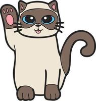 mão desenhada maneki neko ou ilustração de gato sortudo em estilo doodle vetor