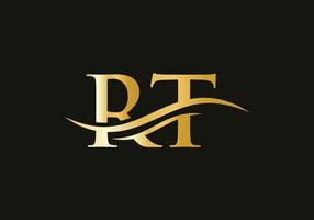 carta rt criativa com conceito de luxo. design de logotipo rt moderno para negócios e identidade da empresa vetor