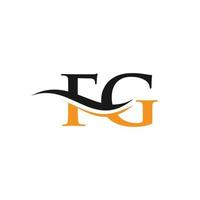 vetor de logotipo fg onda de água. design de logotipo de letra swoosh fg para negócios e identidade da empresa.