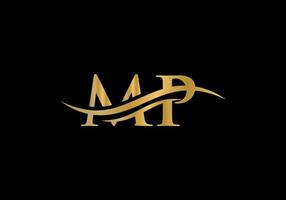 logotipo vinculado à letra mp para identidade de negócios e empresas. modelo de vetor de logotipo mp de letra inicial