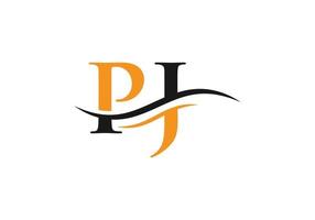 logotipo da letra pj. modelo de vetor de design de logotipo de negócios de carta inicial pj