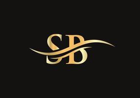 design de logotipo sb. vetor inicial do logotipo da letra sb. design de logotipo de letra swoosh