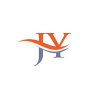 design inicial do logotipo da letra vinculada jy. vetor de design de logotipo de letra jy moderno com tendência moderna