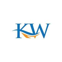logotipo vinculado à letra kw para identidade de negócios e empresas. modelo de vetor de logotipo de letra inicial kw.