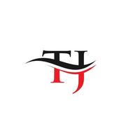 design inicial do logotipo da letra vinculada tj. vetor de design de logotipo tj de letra moderna com tendência moderna