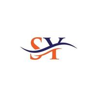 design de logotipo sy moderno para negócios e identidade da empresa. carta sy criativa com conceito de luxo. vetor