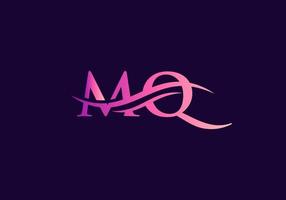 vetor de logotipo mq de onda de água. design de logotipo mq de letra swoosh para negócios e identidade da empresa