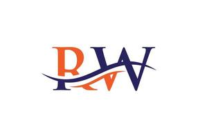 logotipo da letra rw. modelo de vetor de design de logotipo comercial de carta inicial rw