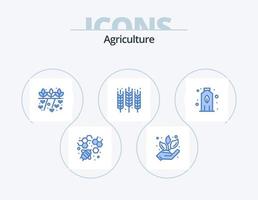 agricultura ícone azul pack 5 design de ícone. colheita. agricultura. garrafa vetor