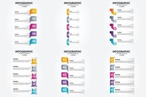 conjunto de design plano de infográficos de ilustração vetorial para folheto publicitário e revista vetor