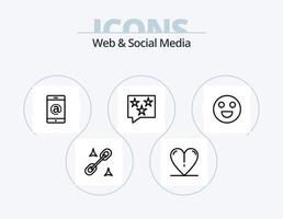 design de ícone do pacote de 5 ícones de linha de mídia social e web. . vídeo. Eu iria. meios de comunicação. do utilizador vetor