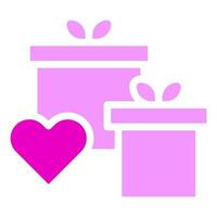 presente sólido rosa valentine ilustração vetorial e ícone do logotipo ano novo ícone perfeito. vetor