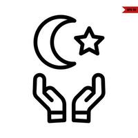 ilustração do ícone da linha muçulmana vetor